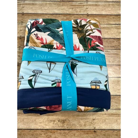 NWT Posh Peanut Tropicana Luxe Patoo Bamboo Blanket 60x60 - Picture 3 of 7